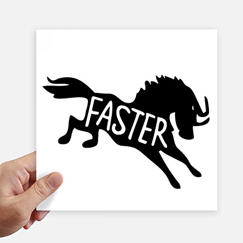 Autocollant carré de 20 cm cheval noir DIYthinker pour mur et PC