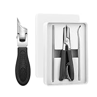 DAILIENFUS 3-teiliges Set Nagelknipser mit Adler-Schnabel-Winkel für Eingewachsene Zehennägel, Nagelknipser Groß mit Auffangbehälter – Fußnägel Knipser für Senioren und Kinder.(schwarz)