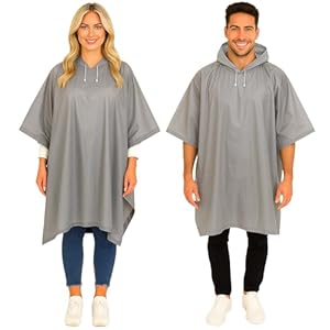 REDSTAR 2 Pack of Rain Poncho Waterproof Adult Raincoats – Waterproof Rain Coats for Men or Ladies Raincoat – Reusable Waterproof Poncho Festival Accessories – Waterproof Ponchos Adults Rain Coat