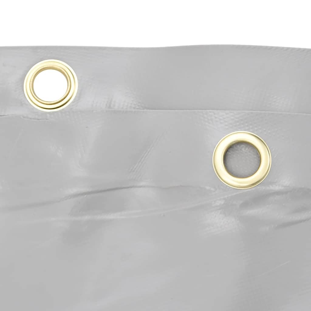 Telone grigio con rivestimento in PVC, 5 x 7 m, 650 g/m², antistrappo, impermeabile, con occhielli, resistente alle intemperie, per mobili da giardino, auto, barca, rimorchi, campeggio