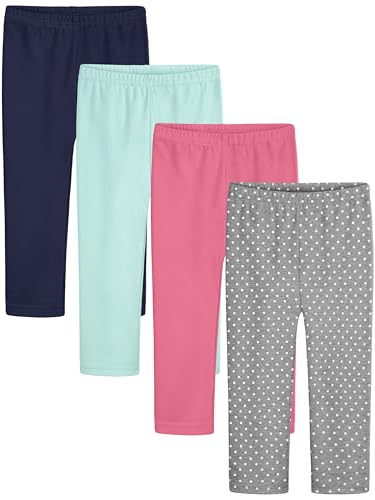 4 Pack Girls Leggings Toddler Cotton Leggings for Girls Warm Comfortable Stretchy Pants Kids Soft Tights 2T-5T
