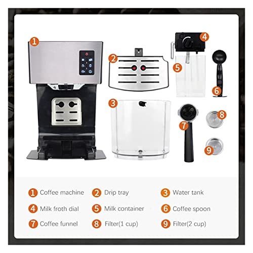 QWERTYUI AISHANBAIHUODIAN Máquina de café de Espresso de 19 Bar, con Leche de café con Leche Caliente Totalmente… - Imagen 7