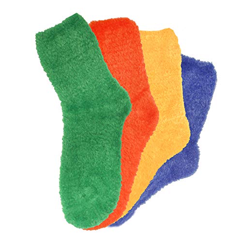 Image of BambooMN Women's Super Soft and Cozy Feather Light Fuzzy Socks - Multiple Color Options - Two Sizes - Value Packs