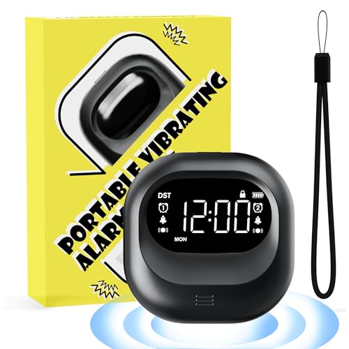 Wecker Laut für Tiefschläfer | Vibrationswecker unter dem Kopfkissen | Kabellos Wecker Digital | 2 Weckzeiten & 3 Alarmmodi | Einstellbare Vibration...