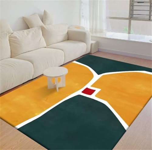 Tapis de sol 50x150cm jaune et vert idéal comme descente de lit fraîche