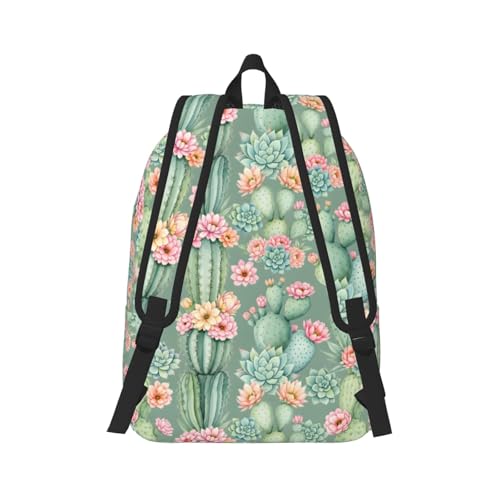 Sac à dos tendance à imprimé cactus doté d'une grande capacité de rangement
