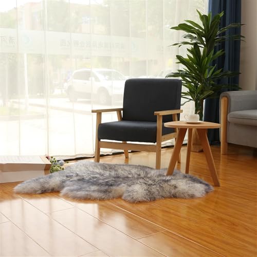 Altlue Lammfell Teppich Echtes Lammfell Fellteppich Stuhlauflage Fell Teppiche Dekofell Echtfell Sitzfell Stuhl Felle Für Stühle Sofa (70X100cm) (Color : 1)