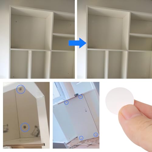 FOMGIIN 354 Stück Weiß Schraubenabdeckung Selbstklebend, Ø10mm Ø15mm Ø20mm PVC Selbstklebende Schrauben Abdeckkappen Aufkleber wasserdichte Schraubenloch für Schreibtische, Wandschränke, Möbel