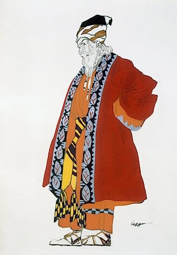 Affiche d'art Leon Bakst tableau vieil homme manteau rouge 60x90cm