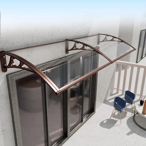Auvent de porte incurvé moderne 145 cm avec panneau polycarbonate transparent