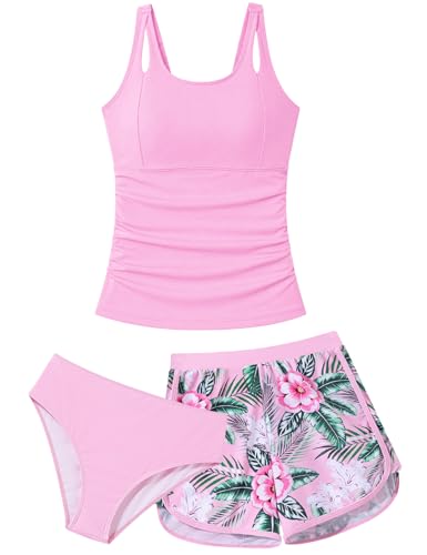 Image of TUONROAD Girls 3pcs Tankini Swimsuit Size 11-16 Bathing Suits for Teens