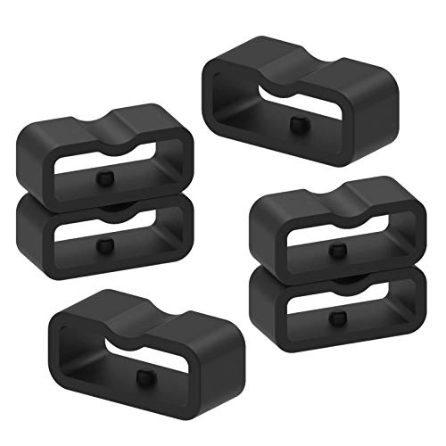 FitTurn Band Keeper Strap Loop Fastener Rings Compatible with BIGGERFIVE Vigor 2 L Kids Fitness Tracker Watch for Boys Girls Bands -Black (6 of Pack) Rubber Replacement Loop Rings