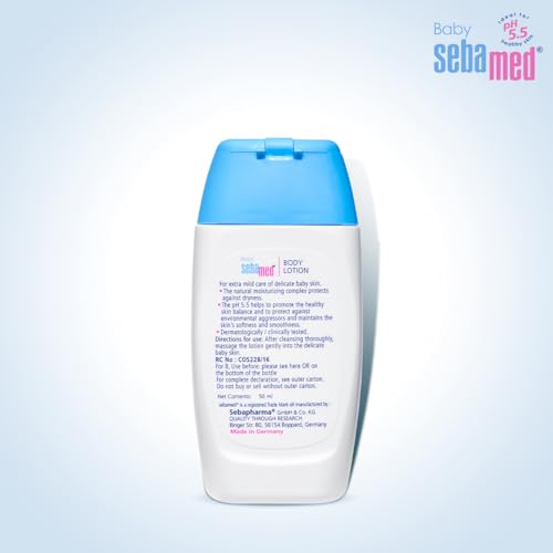 Image of Sebamed Baby Body Lotion 50 ml|Ph 5.5|Camomile & Allantoin| Dermatalogically tested| Sensitive skin (Pack of 3)