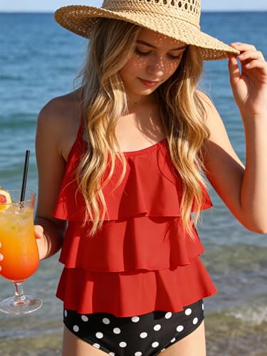 Image of UIQUR Girls Swimsuit Two Pieces Tankini Set Bikini Bathing Suits 7-16Y