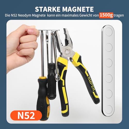 BKSAI Unzerbrechliche Magnete zum Kleben 6er, Stark Neodym Hält 750G – Ansicht 3