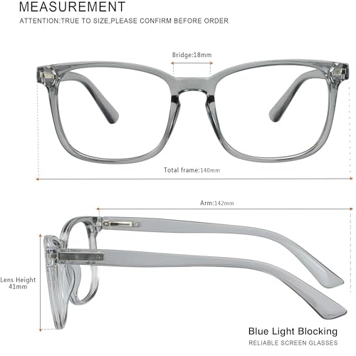 Image of Vintage Square Progressive Multifocal Presbyopic Glasses, Photochromic Gray Sunglasses for Men Women Readers (Clear Gray,+0.00 /+2.25 Magnification)