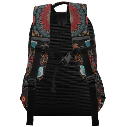 Sac à dos d'école motif mandala oiseau unique pour élève - 2