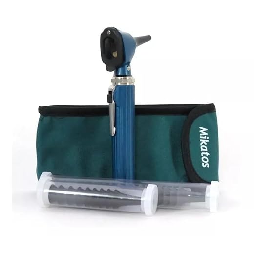 Mini Otoscópio Portátil Mikatos (Azul)