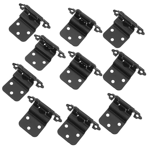 ULTECHNOVO Bisagras para gabinetes de cocina negro hierro 10 unidades con sin ruido para puertas de muebles y almacenes