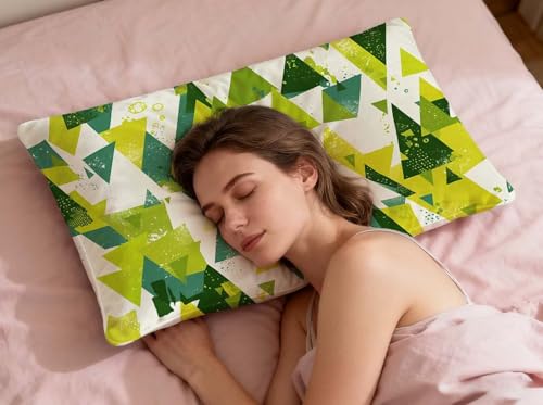 Housse de Coussin Vert 70x90cm Velours Lot de 2 Géométrique