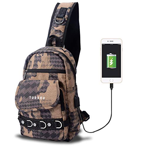 TUDEQU Crossbody Backpack Sling Chest Bag Backpack Casual Daypack with