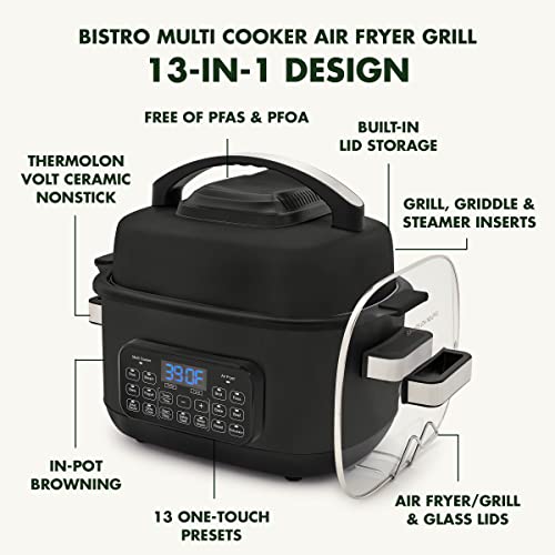 GreenPan-Matte-Black-13-in-1-Air-Fryer-Slow-Cooker-Grill-Presets-to-Steam-Saute-Broil-Bake-and-Cook-Rice-Healthy-Ceramic-Nonstick-and-Dishwasher-Safe-Parts-Easy-to-use-LED-Display