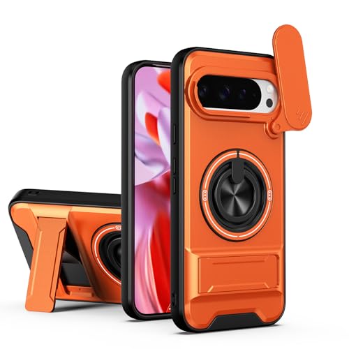 TRIPLE RIVER�EFor Pixel11 Pro XL �P�[�X �J�o�[ �J�o�[�i��]���j ��̌^�����O�t�� �X�^���h�@�\ �ԍڃz���_�[�Ή� ���C�����X�[�d�Ή�(�I�����W)