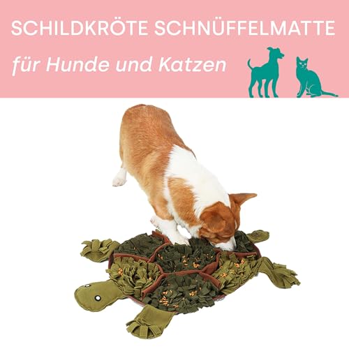 Emmi-pet Schnüffelteppich Schildkröte - Intelligenzspielzeug für Hunde 52x71cm | Geruchstraining & Belltraining | langsames Fressen | maschinenwaschbar | freundliches & weiches Material