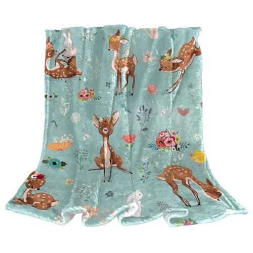 Plaid cerf sika chaud et doux couverture polaire pour canapé et lit 150x100 - 2