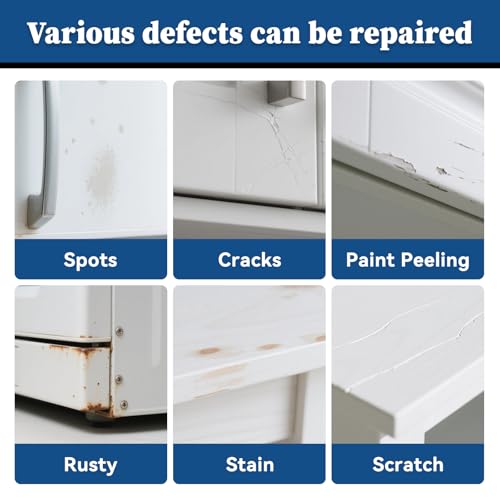 Image of DWIL White Touch Up Paint - Multi Surface Touch Up Paint Pen, Scratch Repair for Wall, Door, Cabinets, Metal, Appliance, Wood, Furniture, 1.5 Fl Oz (Semi Gloss, White)
