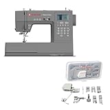 SINGER Heavy Duty 6800C Sewing Machine & 9-Piece Presser Feet Kit | 586 Stitches, Strong Motor, Full Metal Frame, LCD Screen, Twin Needle, Quilting & Mending Accessories in Clear Storage Case