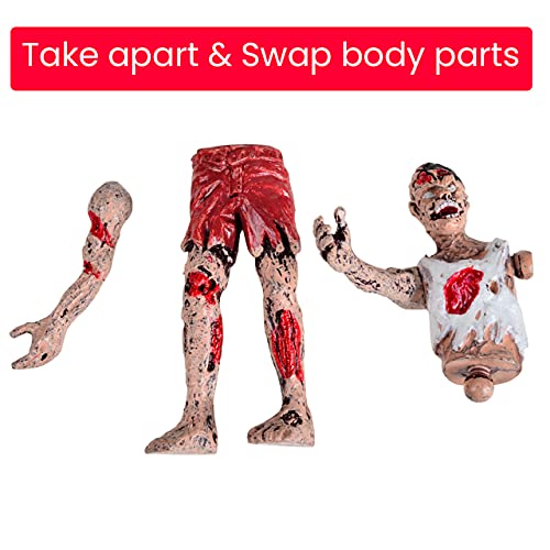 BOHS Zombie Dolls Action Figures Toys - Gift Package - Movable Joints- 6 Pack- 4 Inches