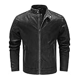 VIELSEITIGKEIT - Das klassische Design macht diese Jacke zu einem Must-Have in jeder Herrengarderobe; Es ist perfekt für den täglichen Gebrauch und das Motorradfahren, Radfahren, Fahren im Freien zwischen den Jahreszeiten oder zum Gebrauch,Ist eine perfekte Übergangsjacke.