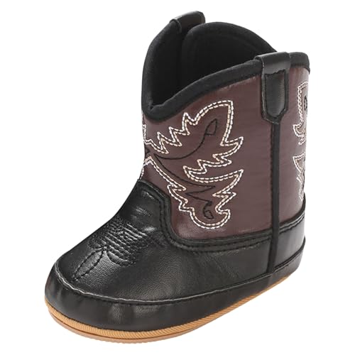 Girls Leather Western Boots Cowboy Booties Soft Sole Non Slip Mid Calf Boots for Baby Infant Toddler Boys2