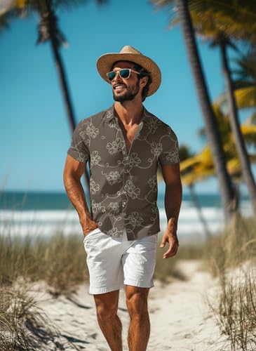 Image of Lymio Men Shirt || Men Embroidery Design Half Sleeve Cotton Shirt (Available Also Packs) (Embro-Flower)