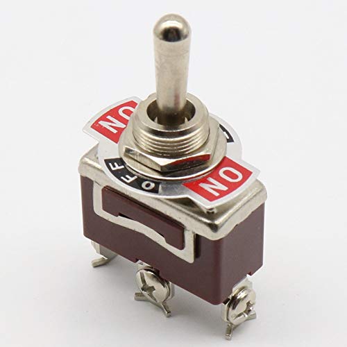 3-Pin ON-OFF-ON Toggle Switch Spring Back Car 12V DC Momentary Metal 15A 250V AC