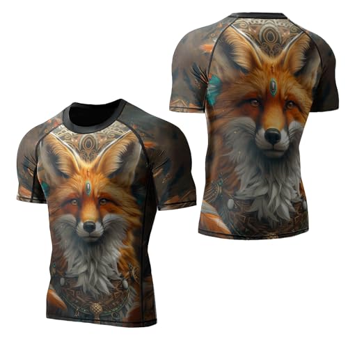 Compression Shirts Breathable Fabric Short Sleeve, BJJ Rash Guards for Men3