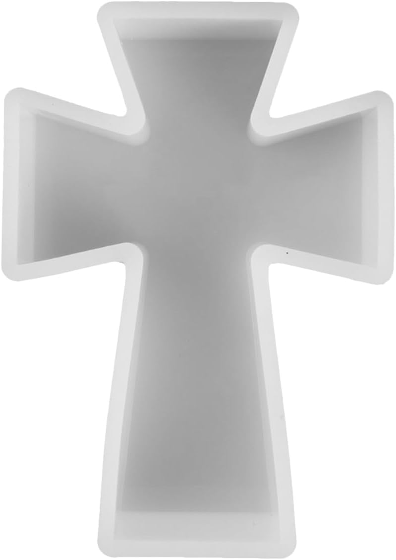 TOYANDONA Silicone Cross Mold for Epoxy Resin Casting and Candle Making, White DIY Silicone Casting Mold for Soap, Aromatherapy, and Craft Supplies