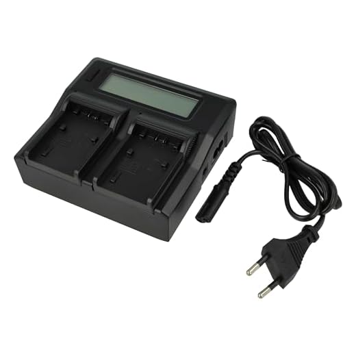 vhbw Dubbel laddare kompatibel med Sony NP-FH100, NP-FH30, NP-FH40, NP-FH50, NP-FH60, NP-FH70, NP-FP30 kamera kamera actionkamera batteri – laddningsfodral