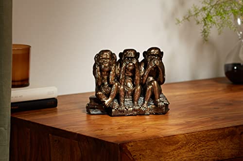 Design Toscano The Hear-No, See-No, Speak-No Evil Monkeys Statue, Grande, Faux Bronze Finish - Thumbnail 2