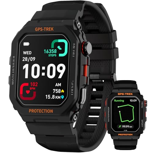 afoloery GPS Running Watch, Rugged Military Smart Watch, IP68, Long Battery Life, Multi-GNSS...