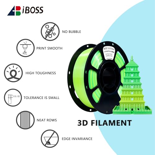 Image of iBOSS Silk PLA+ Gradient 3D Printing Filament, 1KG Spool 1.75mm Silk Shiny Yellow Green Gradient Printer Filament 2.2lb, Neatly Wound 3D Printing Filament Compatible with FDM 3D Printers