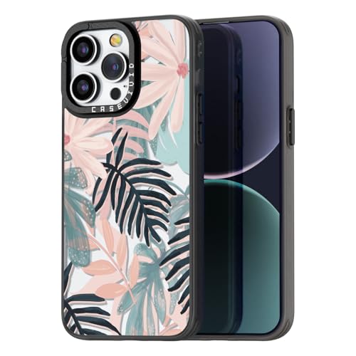 Coque iPhone 15 Pro durable et amusante imprimée palmier antichoc pour femme de 6,1 pouces