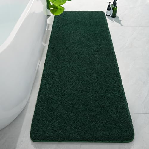 AROGAN Long Bathroom Runner Rug, Non Slip Bath Mat, 24x72 Inch Deep Green