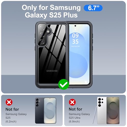 Image of ANTSHARE IP68 Waterproof Case for Samsung Galaxy S25 Plus, Black
