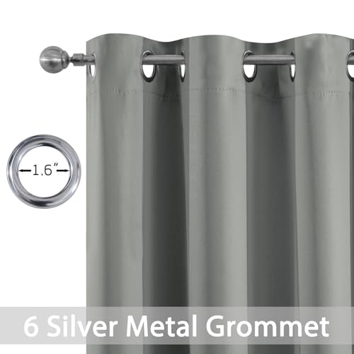 Yakamok Dove Grey Room Darking 36 Inch Length 2 Panel Sets for Livingroom Dining Room Darkening Thermal Insulated Bay Window Hotel Modern Elegant Black Out Sunblock Curtins/Bedroom,38 x 36 Inches