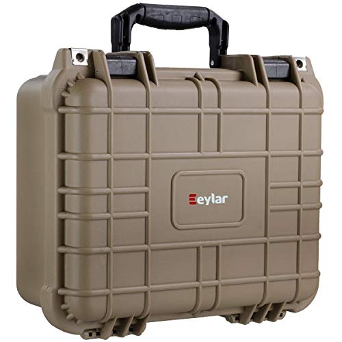 Eylar Hard Gun Case Water & Shock Proof With Foam TSA Approved 13.37 Inch 11.62 Inch 6 Inch (Tan)