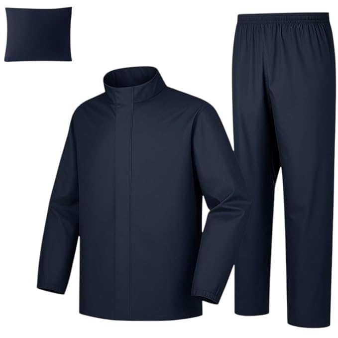 Image of Waterproof Raincoat for Men | Lightweight & Durable Rain Jacket with Hood | Windproof & Breathable | Travel-Friendly, Bike & Motorcycle Use