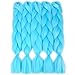 NAISIER Jumbo Braids Box Braids Light Blue Color Hair Extension For Braiding Kanekalon Color Extensions for Braids Jumbo Box Braiding Hair,5 Pcs,24