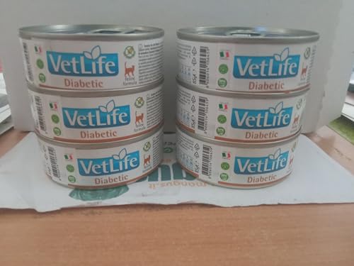 Farmina Vet Life – Cibo umido per gatti diabetici, 6 × 80 g